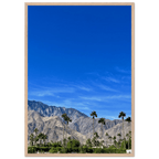 Premium wooden framed poster of a sunny fall day in Palm Springs California, featuring vibrant autumn scenery and studio-quality art.