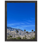 Premium wooden framed poster of a sunny fall day in Palm Springs California, featuring vibrant outdoor scenery and studio-quality art.