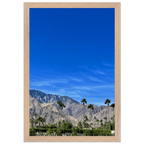 Wooden framed poster of a sunny fall day in Palm Springs California, featuring vibrant autumn scenery and stylish studio edition art.