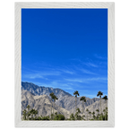 Wooden framed poster of a sunny fall day in Palm Springs California, featuring vibrant autumn scenery in a chic art print.