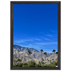 Premium wooden framed poster of a sunny fall day in Palm Springs, California, featuring vibrant autumn scenery and stylish wall art.