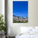 Wooden framed poster of a sunny fall day in Palm Springs California, featuring vibrant autumn scenery and studio-quality print artwork.