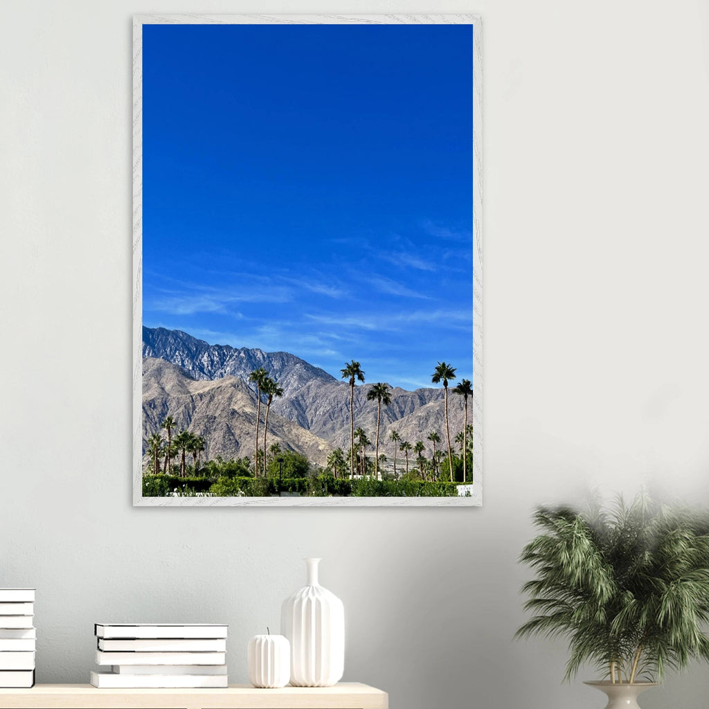 Wooden framed poster of a sunny fall day in Palm Springs, California, art print by My Store in 15x20 cm size.