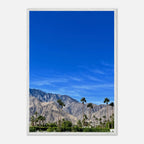 Wooden framed poster featuring a sunny fall day in Palm Springs California, studio edition print, 15x20 cm size.