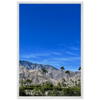 Premium wooden framed poster of a sunny fall day in Palm Springs California, featuring vibrant autumn scenery and stylish design.