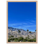 Premium wooden framed poster of a sunny fall day in Palm Springs California, featuring vibrant autumn scenery and stylish wall art.