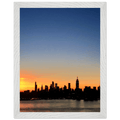 Wooden framed poster of Manhattan skyline at sunset, wall art from the Travel Collection, Studio Edition, perfect for home decor.