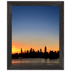 Wooden framed poster of Manhattan skyline at sunset, Majestic Wall Art from the Travel Collection, Studio Edition, for home décor.