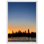 Wooden framed Manhattan skyline sunset poster, majestic travel wall art for home decor, Studio Edition from My Store.