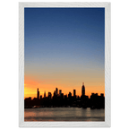 Manhattan Skyline Sunset framed poster wall art, 15x20 cm print on premium wood frame, NYC travel collection, home decor.