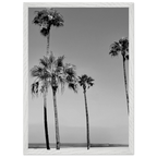 Black and white premium wooden framed poster of SoCal beach icons, featuring California art in a semi-glossy finish.