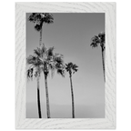Premium wooden framed black and white SoCal beach icons poster art, semi-glossy finish, from the Studio Edition holiday series.