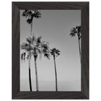 Premium wooden framed poster featuring black and white SoCal beach icons, part of the Studio Edition Holiday series.