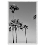 Premium wooden framed poster featuring black and white SoCal beach icons, part of Studio Edition Holiday 25 series.