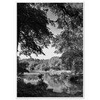 Black and white framed poster of Upstate NY summer lake scene from the My Store travel collection, Studio Edition, perfect for home decor.
