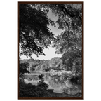 Black and white framed print of an Upstate NY summer lake scene, part of the Travel Collection Studio Edition.