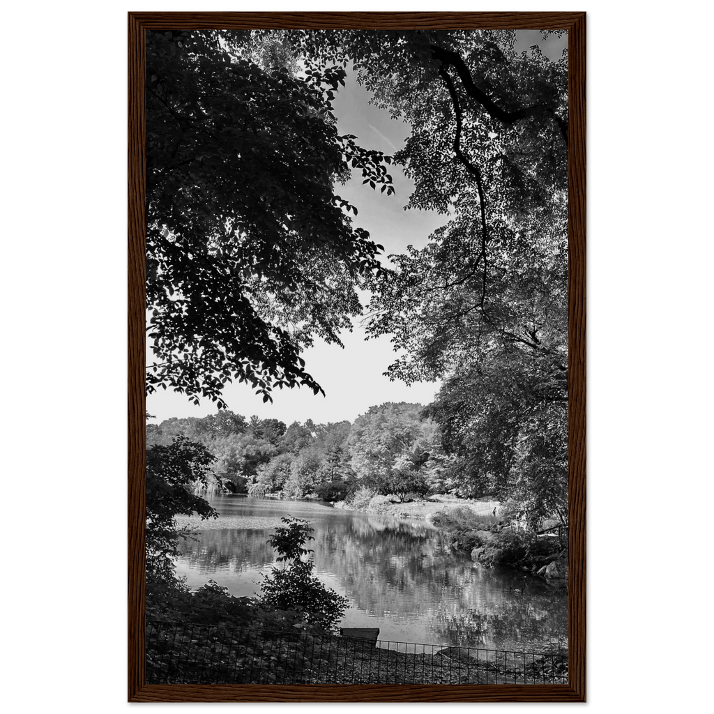 Black and white framed print of Upstate NY summer lake scene from the My Store Travel Collection Studio Edition.