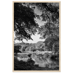 Black and white framed print of a summer lake in Upstate NY, part of the My Store Travel Collection Studio Edition.