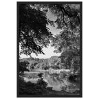 Black and white framed poster of a summer lake scene in Upstate NY, part of the My Store travel collection studio edition.