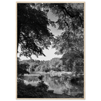 Black and white framed print of a summer lake in Upstate NY, from the My Store travel collection, studio edition.