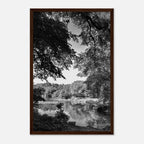 Framed black and white print of Upstate NY summer lake scene, part of My Store's travel collection studio edition.