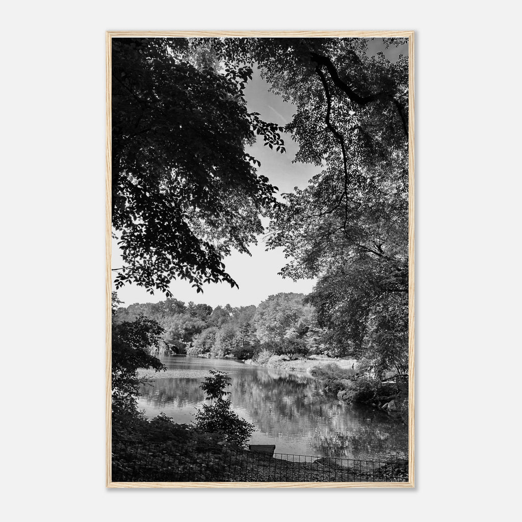 Framed black and white print of Upstate NY summer lake scene from My Store's travel collection, Studio Edition, holiday 25.