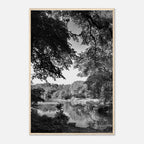 Framed black and white print of Upstate NY summer lake scene from My Store's travel collection, Studio Edition, holiday 25.