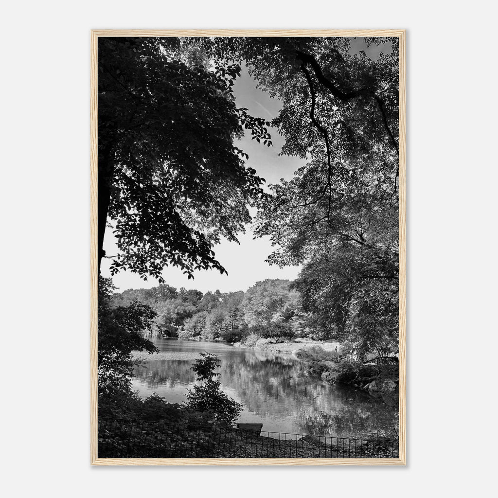 Black and white framed print of a summer lake in Upstate NY from the My Store travel collection, Studio Edition Holiday 25.