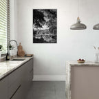 Black and white framed poster of a summer lake in Upstate NY, part of the Studio Edition Travel Collection by My Store.