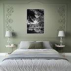 Black and white framed print of an Upstate NY summer lake scene from the My Store travel collection, Studio Edition.