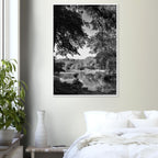 Black and white framed print of Upstate NY summer lake scene from the Studio Edition Travel Collection by My Store.