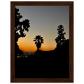 Framed print of Winter Sunset Laurel Canyon Hollywood Hills California poster art in white frame, 15x20 cm, studio edition.