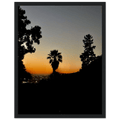 Framed print of a winter sunset over Laurel Canyon and Hollywood Hills, California poster art in a white 15x20 cm frame.