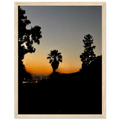 Framed print of Winter Sunset Laurel Canyon Hollywood Hills California poster art in white 15x20 cm frame.