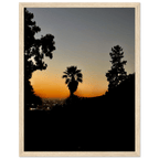 Framed print of Winter Sunset Laurel Canyon Hollywood Hills California poster art in white 15x20 cm frame.