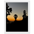 Framed print of Winter Sunset Laurel Canyon Hollywood Hills California poster art in a white 15x20cm frame.