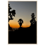 Framed print of Winter Sunset Laurel Canyon Hollywood Hills California poster art in a white 15x20 cm frame.