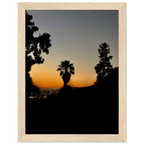 Framed print of Winter Sunset Laurel Canyon Hollywood Hills California poster art, 15x20 cm with white frame, studio edition.
