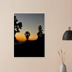 Winter Sunset Laurel Canyon Hollywood Hills framed poster, California art print in white frame, studio edition, 15x20 cm.