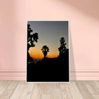 Framed print of Winter Sunset Laurel Canyon Hollywood Hills California poster art in white 15x20 cm frame