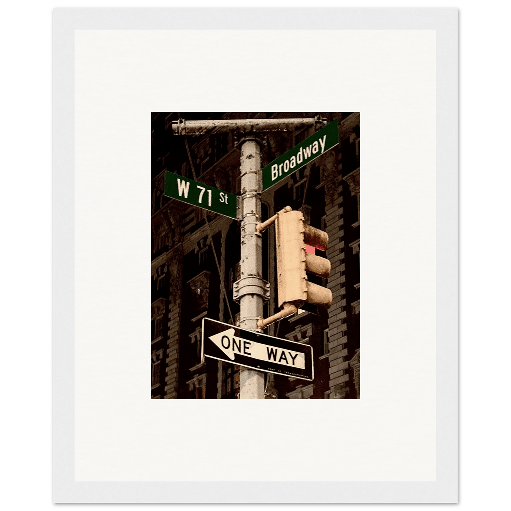 NYC Series framed poster featuring iconic street signs, urban decor print from My Store's Travel Collection in a white 8x10 frame.