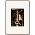 NYC Series framed poster with iconic street signs artwork, 20x25 cm print in white frame, urban decor travel collection.