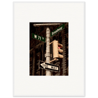 NYC Series framed poster showcasing iconic street signs, urban decor print with white frame from the Studio Edition travel collection