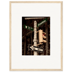 NYC Series framed poster featuring iconic street signs artwork in a white frame, urban decor print from the Studio Edition collection.