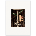 NYC Series framed poster featuring iconic street signs, urban decor print in a white 20x25 cm frame, part of travel collection.
