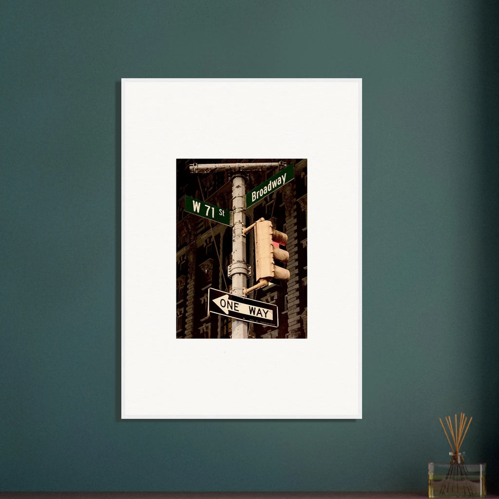 NYC Series framed poster featuring iconic street signs, urban decor print from My Store's travel collection in a white 8x10-inch frame.