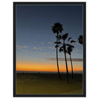 California Sunset Wall Art print in a wood frame, featuring fall colors and Venice Beach scenery on canvas, Studio Edition holiday decor.