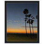 California Sunset Wall Art print on canvas with a Venice Beach fall scene, framed in wood, Studio Edition, 20x25 cm.