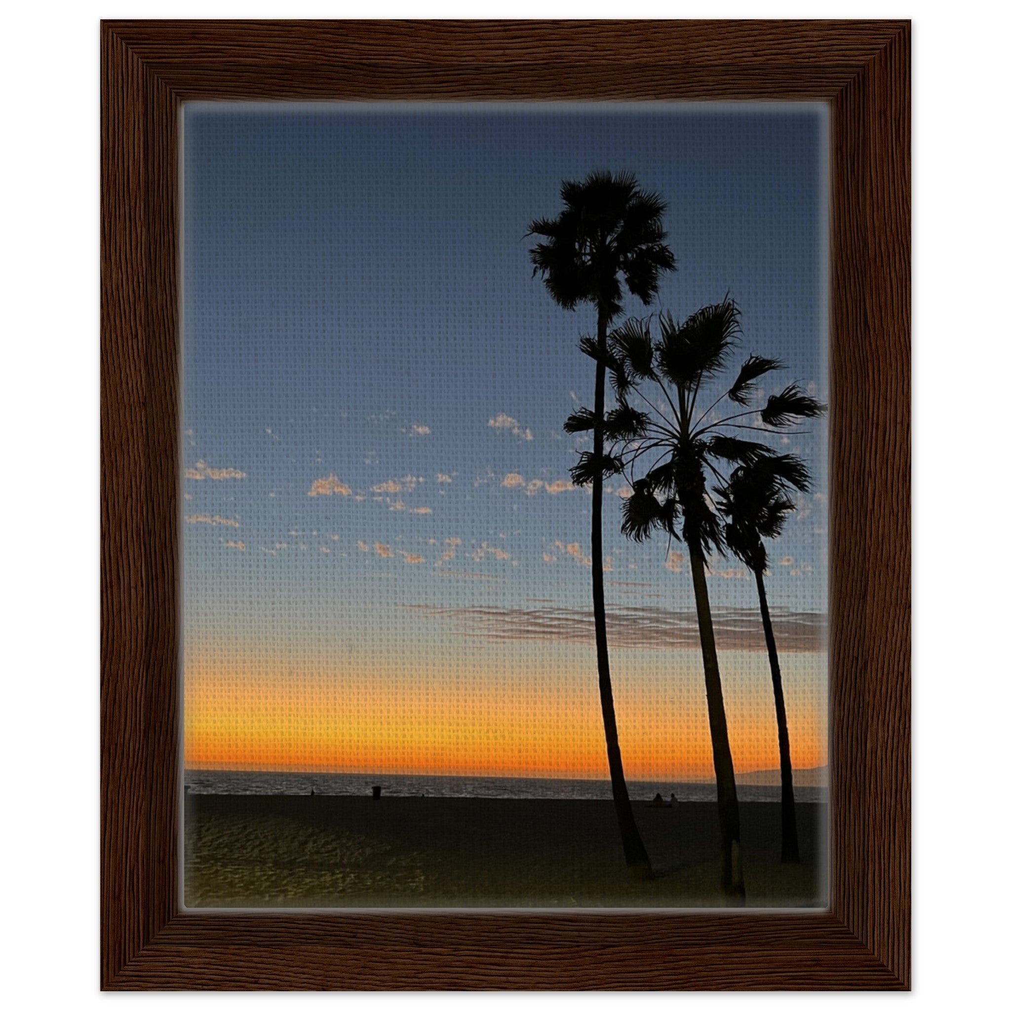 California Sunset Wall Art print by My Store featuring Venice Beach fall scene on canvas with wood frame, studio edition.
