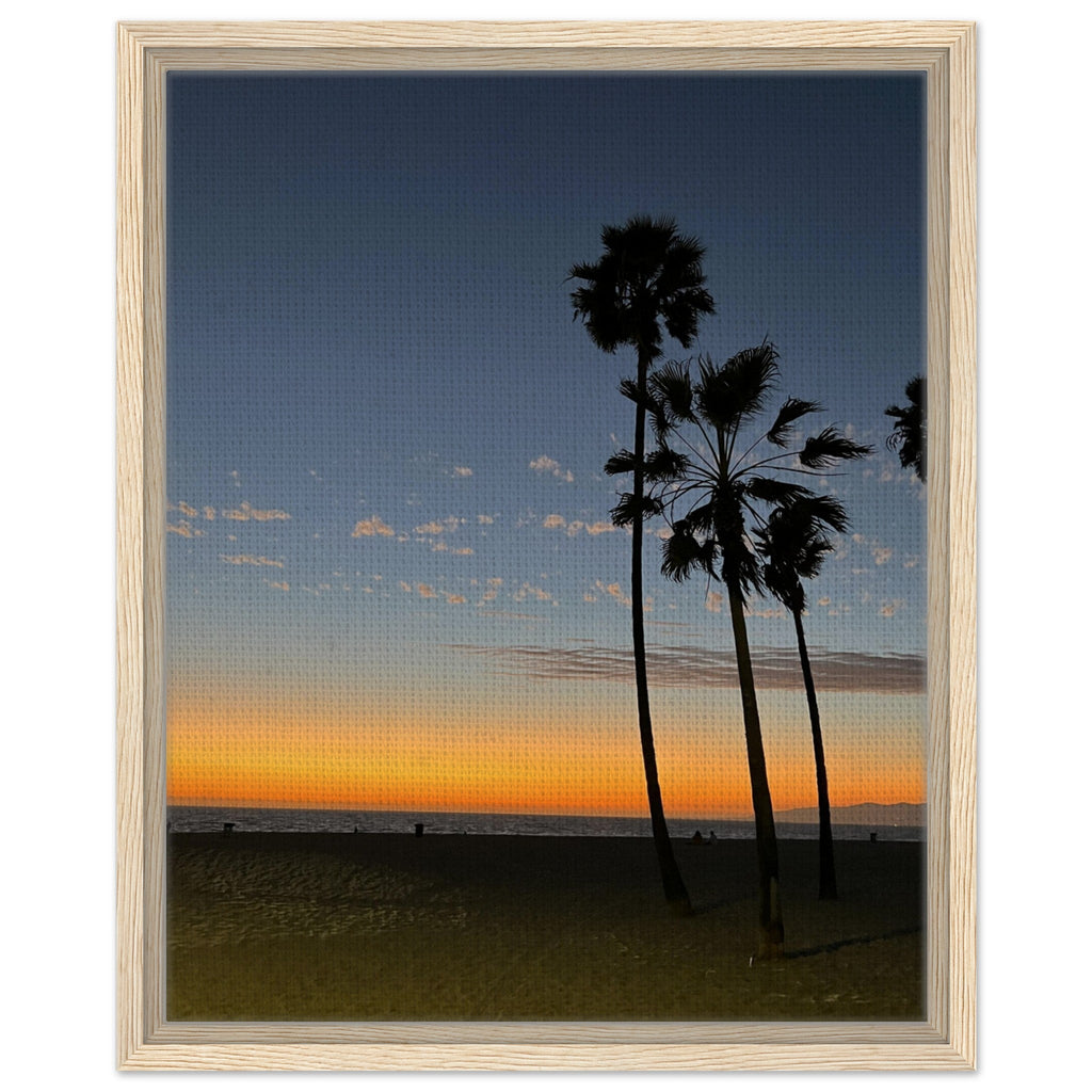 California Sunset Wall Art print by My Store, featuring fall colors and Venice Beach scenery on a 20x25 cm canvas with wood frame.